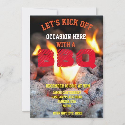 BBQ招待状for Any大事な行事- 招待状 (正面)