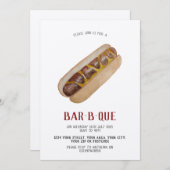 BBQ招待 ホットドッグ 招待状 (正面/裏面)