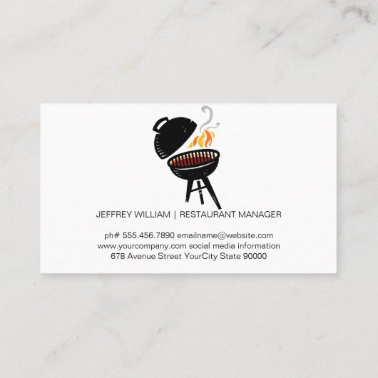 BBQ料理 | 料理 名刺 (裏面)