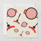 BBQ日付カードをグリル&フォークで保存 セーブザデート (裏面)