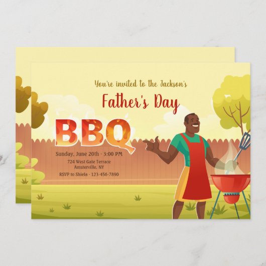 BBQ時間招待状 招待状 (正面/裏面)