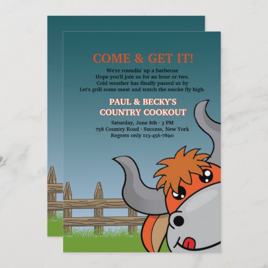 BBQ来招待状 招待状 (正面/裏面)