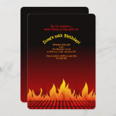 BBQ格子招待状 招待状 (正面/裏面)