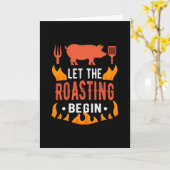 BBQ焼き始めバーベキューグリル カード (黄色い花)