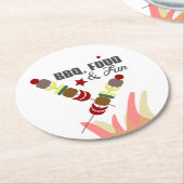BBQ父の日パパグランドパクックアウト ラウンドペーパーコースター (アングル)
