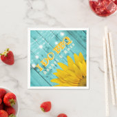 BBQ素朴ひまわりカップルのシャワー結婚を行う スタンダードカクテルナプキン (インサイチュ)