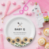 BBQ素朴ひまわりモダン赤ちゃんシャワー ペーパープレート (パーティー)