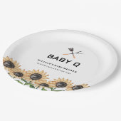 BBQ素朴ひまわりモダン赤ちゃんシャワー ペーパープレート (アングル)