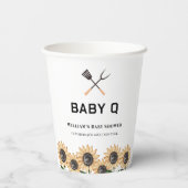 BBQ素朴ひまわりモダン赤ちゃんシャワー 紙コップ (裏面)