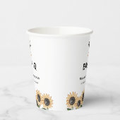 BBQ素朴ひまわりモダン赤ちゃんシャワー 紙コップ (左)