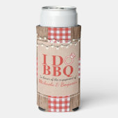 BBQ素朴婚約パーティカップルシャワー スリム缶クーラー (Seltzer裏面)