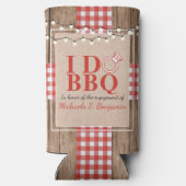 BBQ素朴婚約パーティカップルシャワー スリム缶クーラー (裏面)