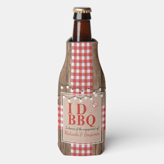 BBQ素朴婚約パーティカップルシャワー ボトルクーラー (ボトル正面)