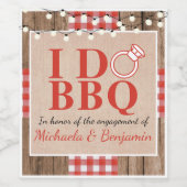 BBQ素朴婚約パーティカップルシャワー ワインラベル (シングルラベル)