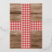 BBQ素朴婚約パーティカップルシャワー 箔招待状 (裏面)