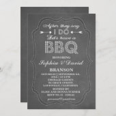 BBQ素朴招待状と言った後の黒板 招待状 (正面/裏面)