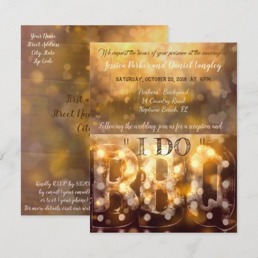 BBQ結婚式招待状 招待状 (正面/裏面)