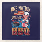 BBQ統一国家 〜 ヴィンテージシェフのグリルマスター ガラスコースター (正面)