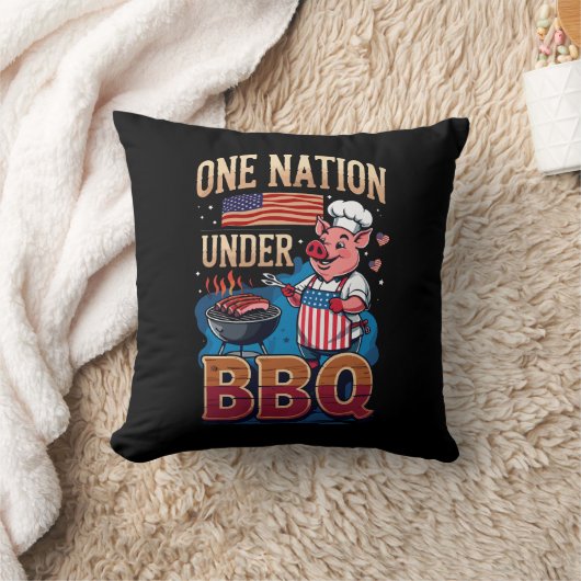 BBQ統一国家 〜 ヴィンテージシェフグリルマスター クッション (ブランケット)