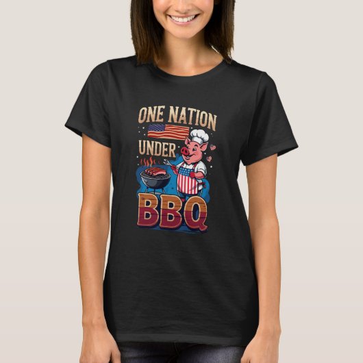 BBQ統一国家 〜 ヴィンテージシェフグリルマスター Tシャツ (正面)