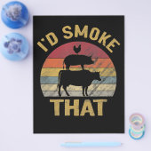 BBQ肉スモーカーが贈り物おもしろいをグリルする煙を吸う チラシ (シングル)