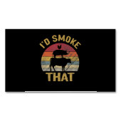 BBQ肉スモーカーが贈り物おもしろいをグリルする煙を吸う マグネット名刺 (正面)