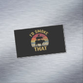 BBQ肉スモーカーが贈り物おもしろいをグリルする煙を吸う マグネット名刺 (インサイチュ)