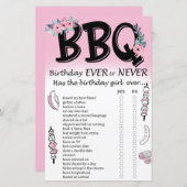 BBQ誕生日はゲームを常に行うか行わない (正面/裏面)