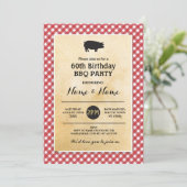 BBQ誕生日エイジ素朴レッドウッド招待状 招待状 (スタンド正面)