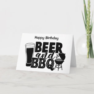 BBQ誕生日カード – ビールとBBQ – カスタマイズ可能 カード