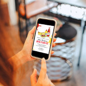 BBQ誕生日タイポグラフィサマークックアウト 招待状