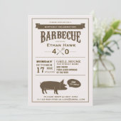 BBQ誕生日パーティーの招待 招待状 (スタンド正面)