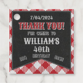 BBQ誕生日パーティー好意ラベルとメッセージカード フェイバータグ