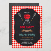 BBQ誕生日ピクニックシャワーパーティの招待状 招待状 (正面/裏面)