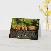 BBQ誕生日ピクニック用グリーティングカードのカスタマイズ カード (黄色い花)