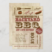 BBQ誕生日招待 招待状 (正面/裏面)