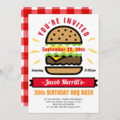 BBQ誕生日Bash Any Age招待状 招待状 (正面/裏面)