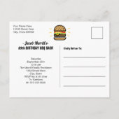 BBQ誕生日Bash Any Age Save the Date Postcard ポストカード (裏面)
