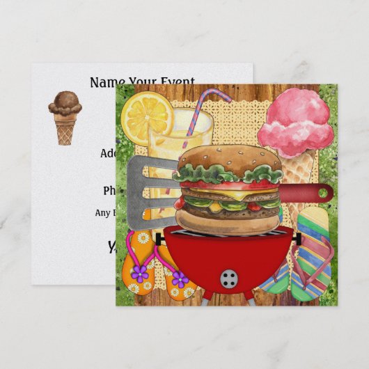 BBQ調理師アウト！SRF 招待状 (正面/裏面)