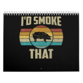 BBQ豚の肉が贈り物をおもしろい焼くId Smoke カレンダー (カバー)