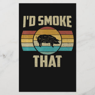 BBQ豚の肉が贈り物をおもしろい焼くId Smoke チラシ