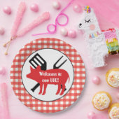 BBQ豚パーティー紙プレートへようこそ ペーパープレート (パーティー)