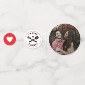 BBQ赤と白婚約シャワー コンフェッティ (正面)