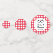 BBQ赤と白婚約シャワー コンフェッティ (裏面)