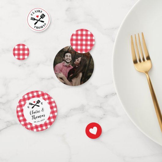 BBQ赤と白婚約シャワー コンフェッティ (グループ)