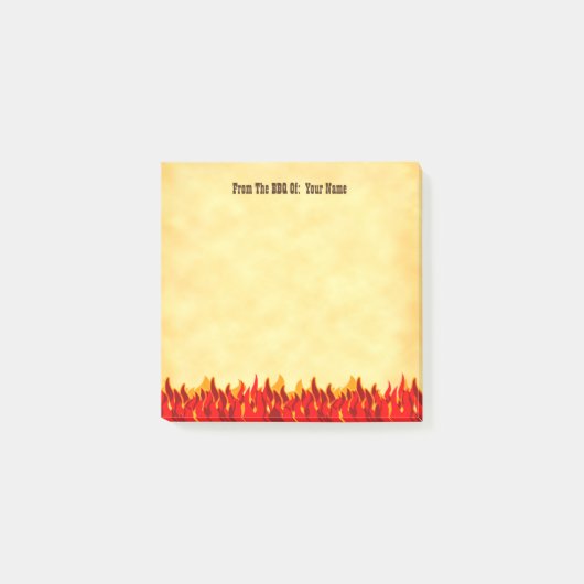 BBQ赤フレイムス編集可能ウェスタンレター ポストイット (正面)