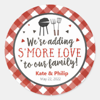 BBQ追加Smore Love S'moresベビー-Qベビーシャワー ラウンドシール