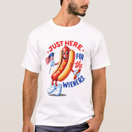 BBQ部隊 面白い7月4日のホットドッグ Tシャツ