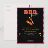 BBQ黒と赤の赤の赤のシャワーパーティー ポストカード (正面/裏面)