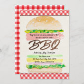 BBQ ウェディングパーティーのご案内 招待状 (正面/裏面)